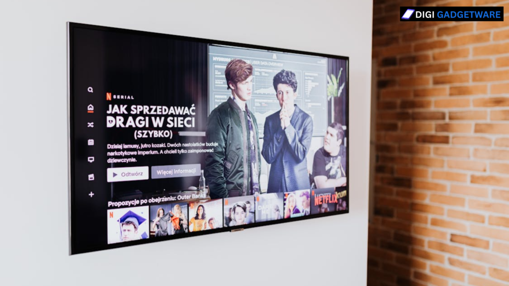 LED smart TV on the white wall